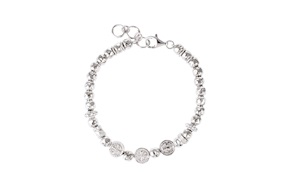 Bracelet My Saint silver with three charms Maria Cristina Sterling