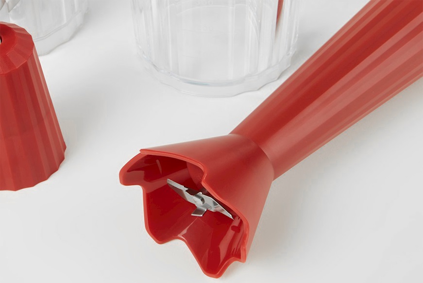 Hand blender set Plissè red with whisk and chopper Alessi