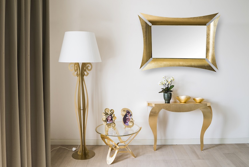 Specchio Morgana in ferro colore oro Arti & Mestieri