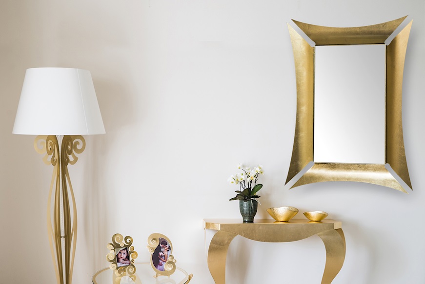 Arti & Mestieri Specchio Morgana in ferro colore oro