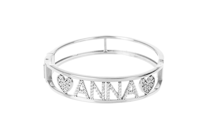 Rigid Bracelet My Name Is silver anna with zircons Selezione Zanolli