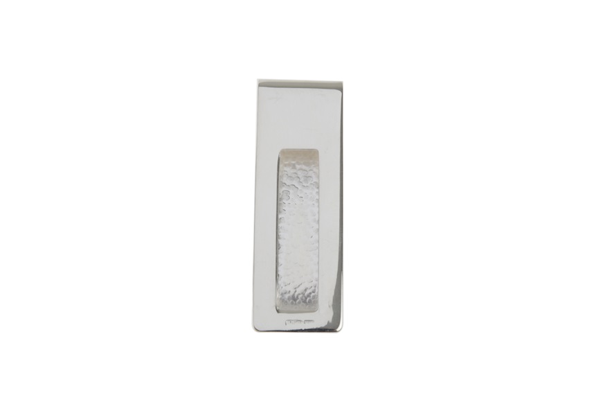 Money clip silver with leather decoration Selezione Zanolli