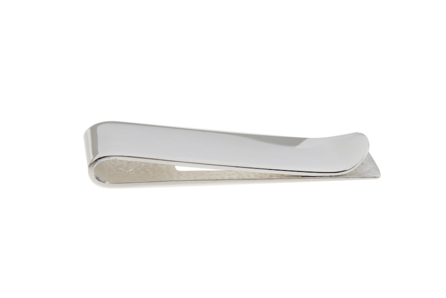 Money clip silver with leather decoration Selezione Zanolli