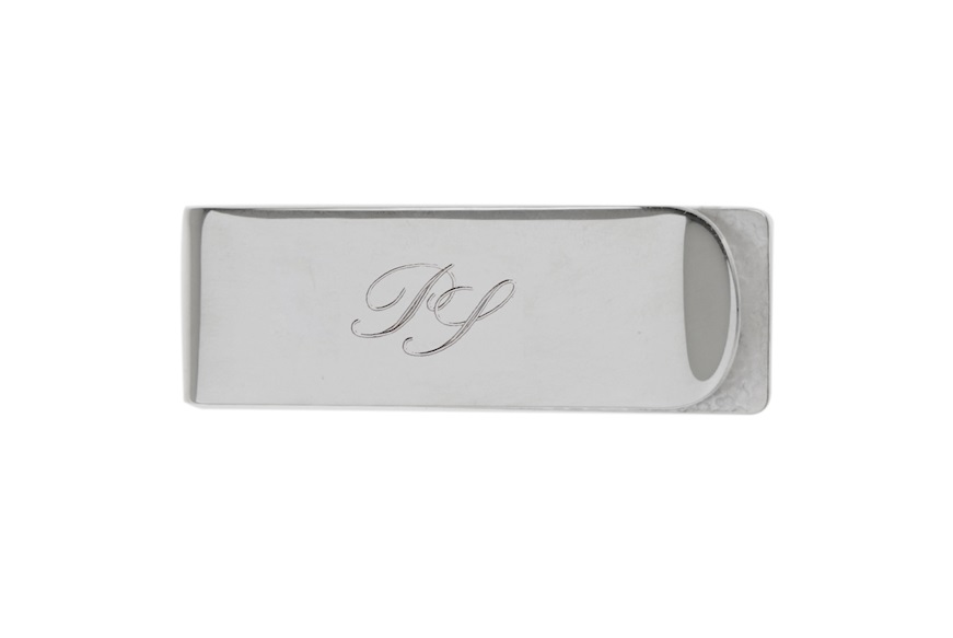 Money clip silver with leather decoration Selezione Zanolli