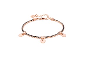 Bracelet Chic&Charm silver with hearts and black zircons Nomination