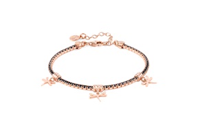 Bracciale Chic&Charm argento con libellule e zirconi neri