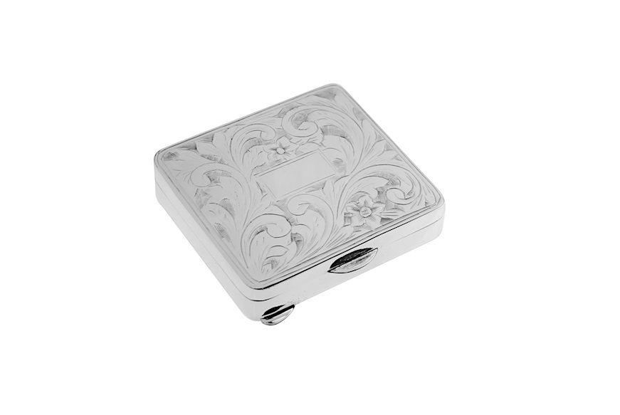 Pill box silver square with engraving Selezione Zanolli