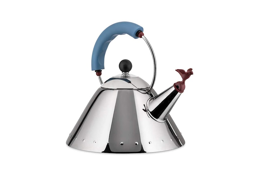 Electric kettle MG32 steel with blue handle Alessi