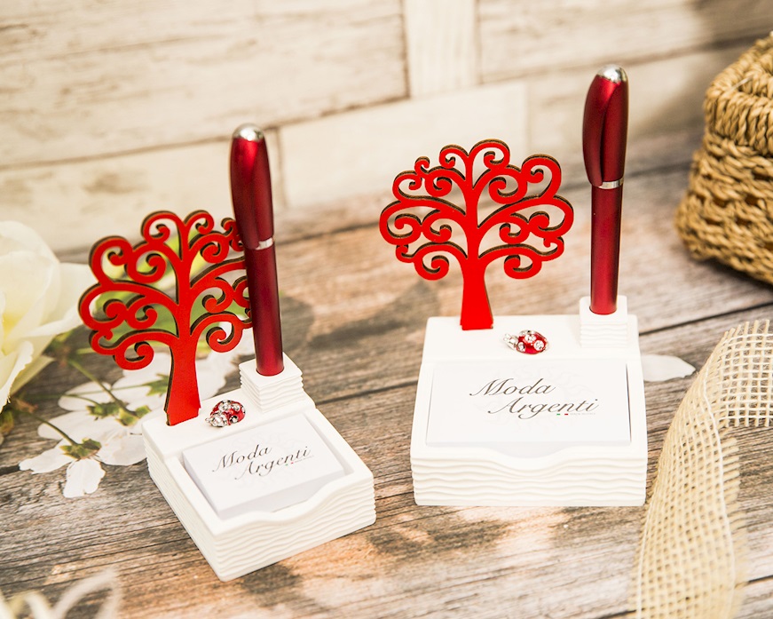 Desktop set Tree of Life memo holder and pen medium size Selezione Zanolli