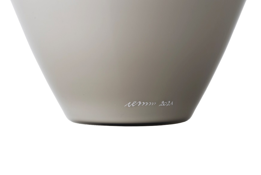 Vaso Labuan vetro di Murano colore talpa e lattimo Venini