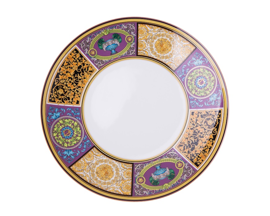 Piatto piano Barocco Mosaic porcellana Versace