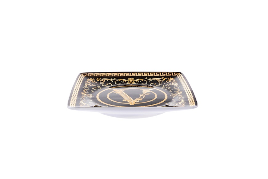 Plate Virtus Gala porcelain black Versace