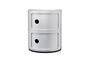 Cassettiera Componibile Recycled a due elementi colore silver Kartell