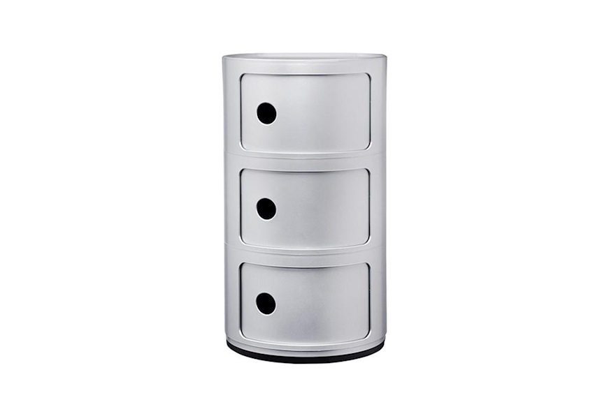 Drawer Componibile Recycled three elements silver Kartell