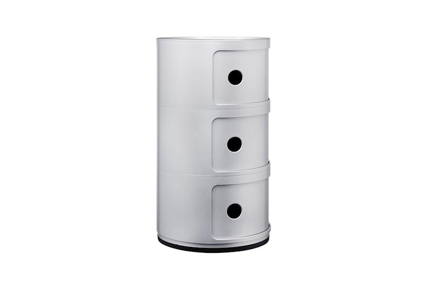 Drawer Componibile Recycled three elements silver Kartell