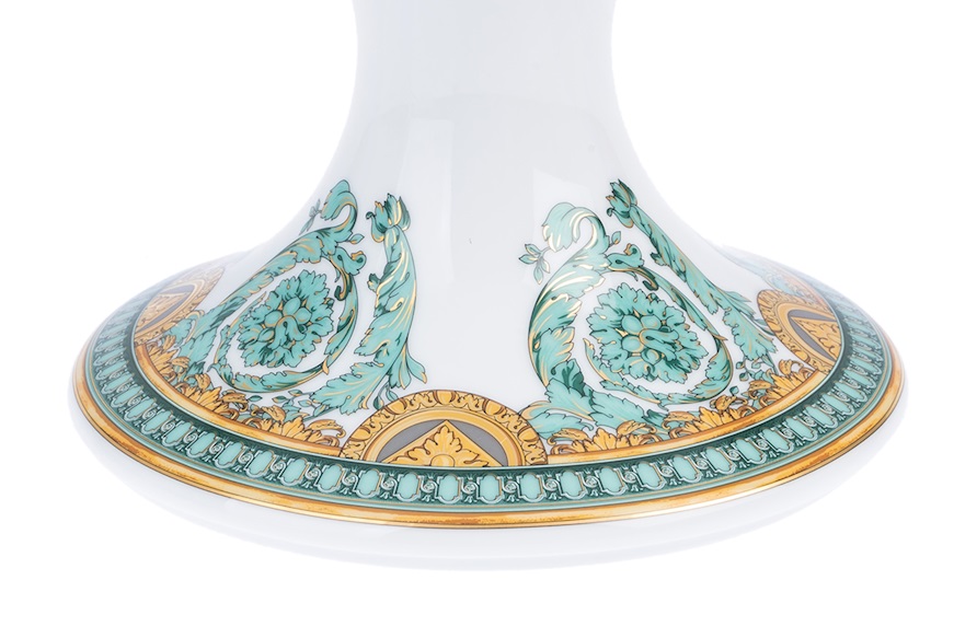 Bowl with foot La scala del Palazzo porcelain green Versace
