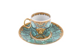 Tazza caffè La scala del Palazzo porcellana verde con piattino Versace