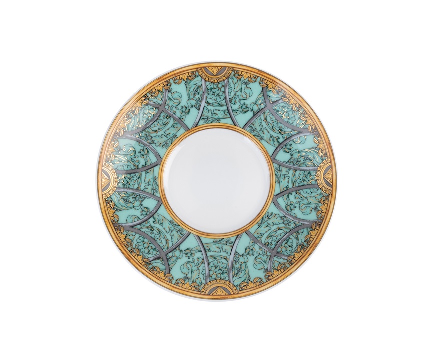 Tazza espresso La scala del Palazzo porcellana verde con piattino Versace