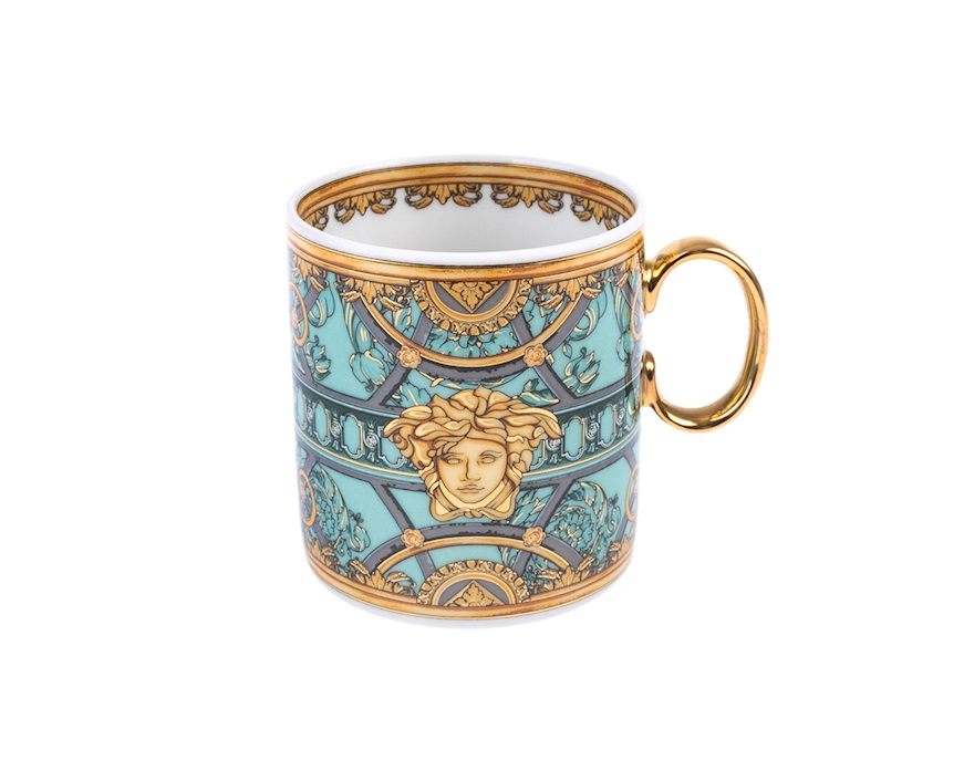 Tazza espresso La scala del Palazzo porcellana verde con piattino Versace