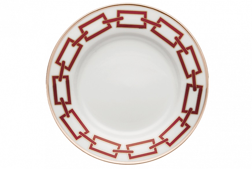 Bread plate Catene Scarlatto porcelain Richard Ginori