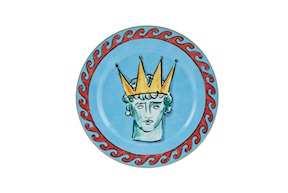 Dinner plate Il viaggio di Nettuno porcelain sea blue Richard Ginori