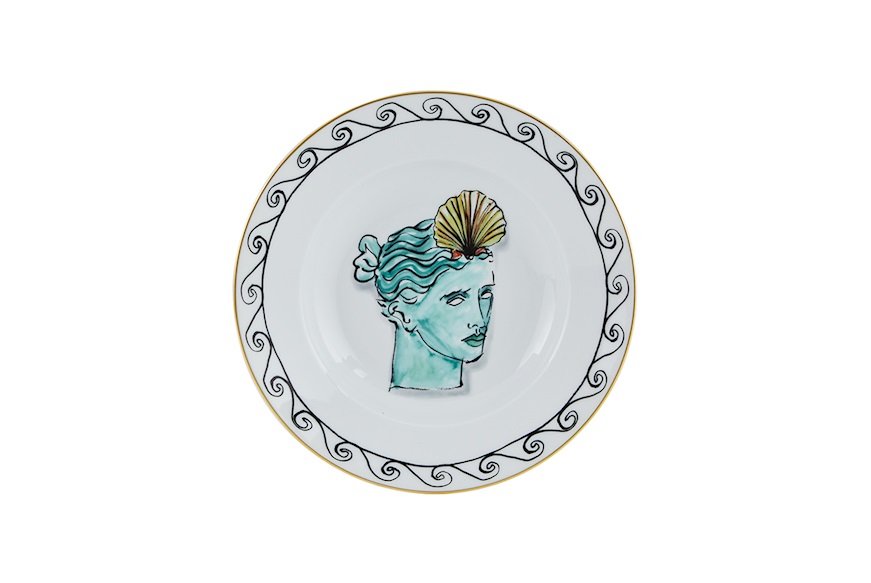 Soup plate Il viaggio di Nettuno porcelain white Richard Ginori