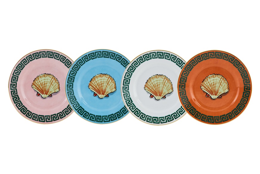 Set piatti pane Il viaggio di Nettuno porcellana 4 pezzi Richard Ginori