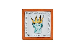 Valet tray Il viaggio di Nettuno porcelain rock orange Richard Ginori