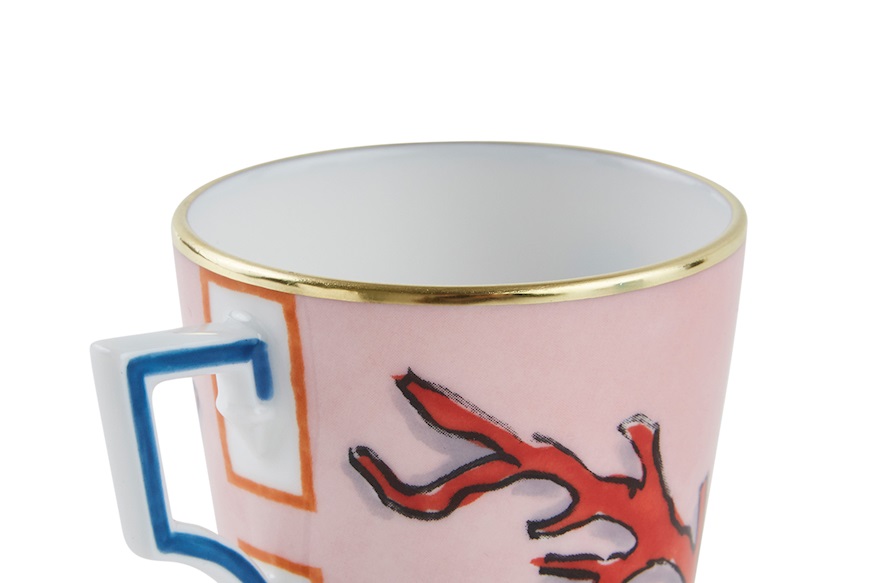 Coffe cup set Il viaggio di Nettuno porcelain 2 pieces with saucer Richard Ginori