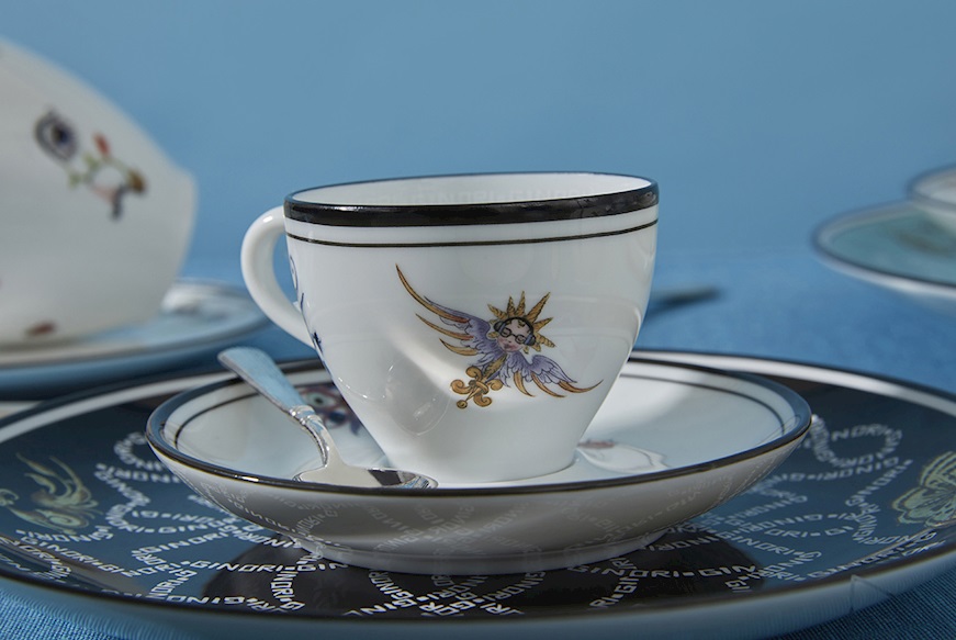 Set tazze caffè Arcadia Bianco porcellana 2 pezzi con piattino Richard Ginori