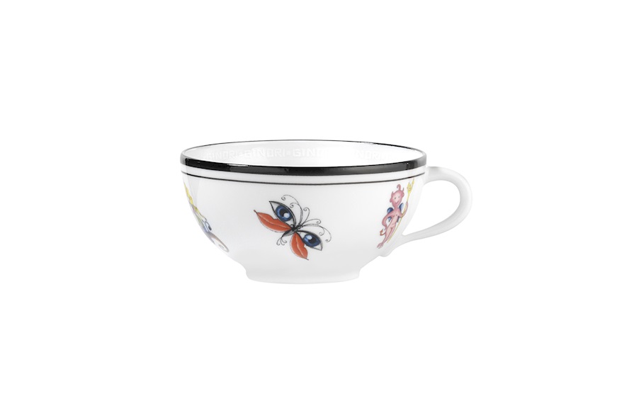 Tea cup set Arcadia Bianco porcelain 2 pieces with saucer Richard Ginori