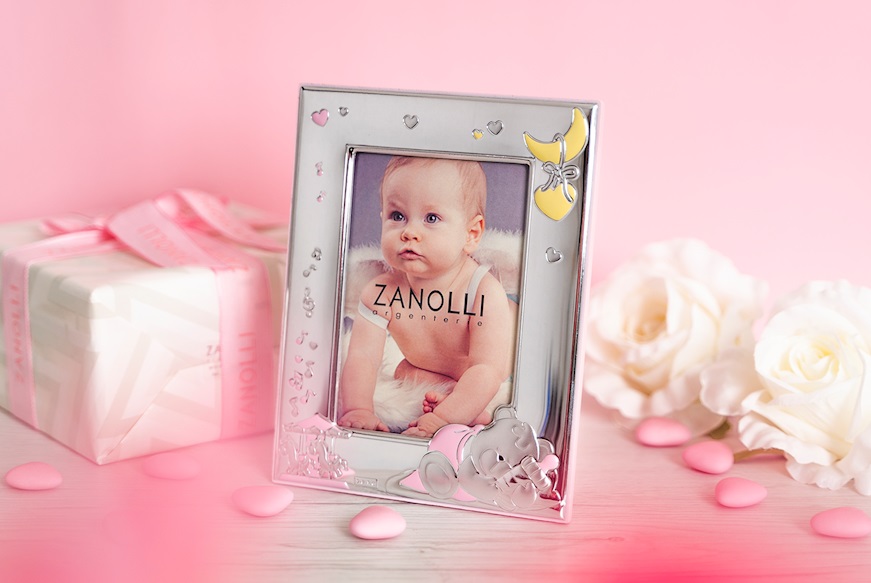 Picture frame Sleepy Teddy Bear pvd Silver pink Selezione Zanolli