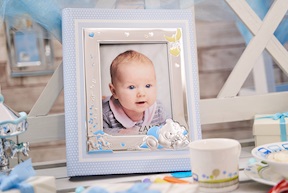 Album Sleepy Teddy Bear pvd Silver with picture frame blue Selezione Zanolli