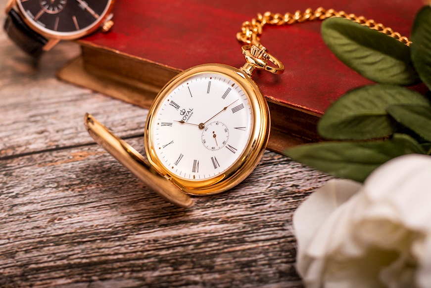 Orologio da taschino acciaio dorato lucido Royal London