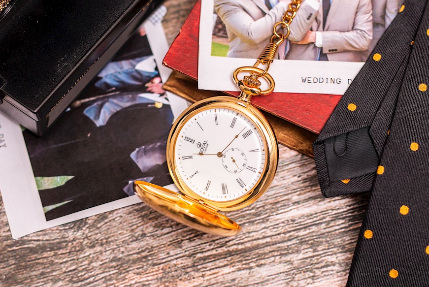 Orologio da taschino acciaio dorato lucido Royal London