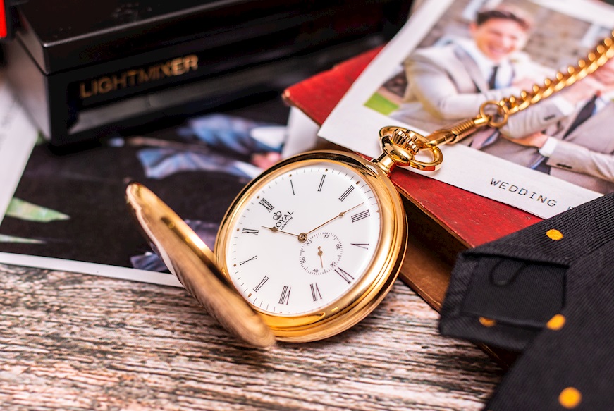 Orologio da taschino acciaio dorato lucido Royal London