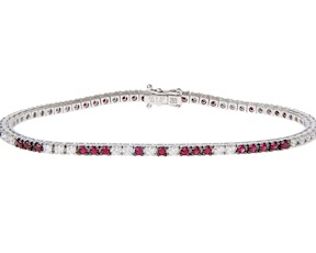 Bracciale tennis oro 750‰ e diamanti ct. 0.85 e rubini ct. 1.65 Davite & Delucchi