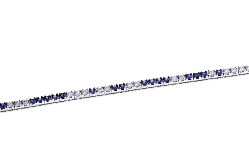 Tennis Bracelet gold 750‰ diamonds ct. 0.85 and sapphires ct. 1.45 Davite & Delucchi