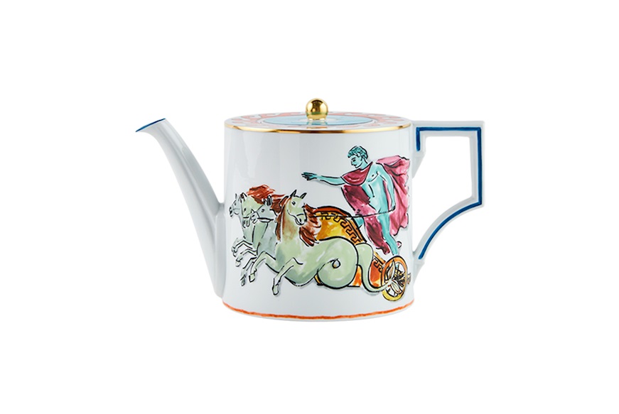 Teapot Il viaggio di Nettuno porcelain white Richard Ginori