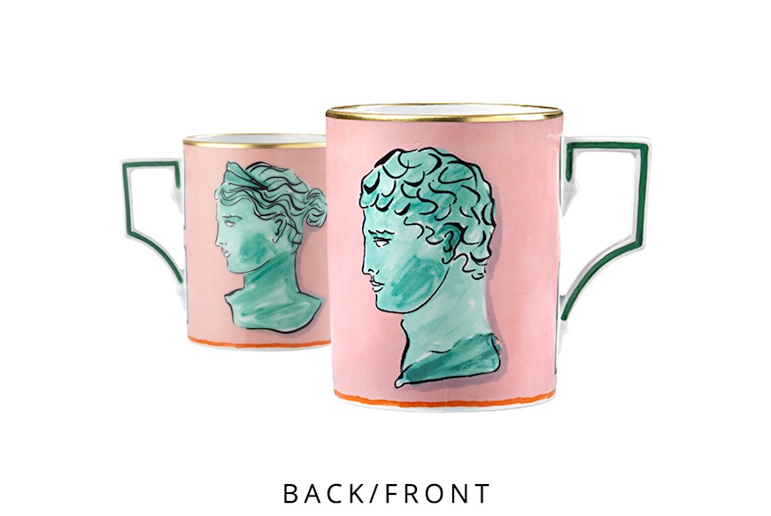 Mug Il viaggio di Nettuno porcelain pink Richard Ginori