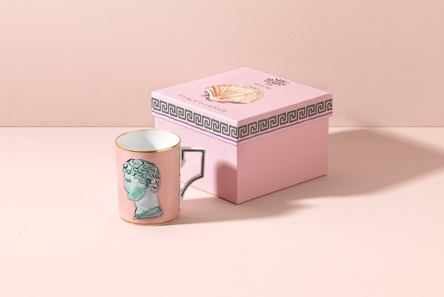 Mug Il viaggio di Nettuno porcellana rosa Richard Ginori