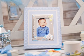 Album Sleepy Teddy Bear pvd Silver with picture frame blue Selezione Zanolli