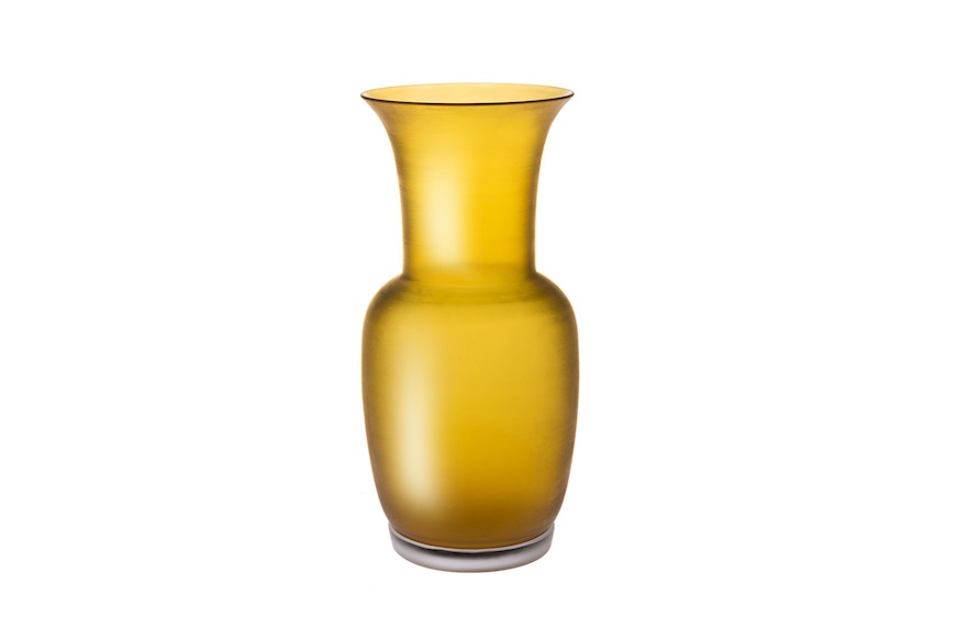 Vase Satin Murano glass yellow Venini