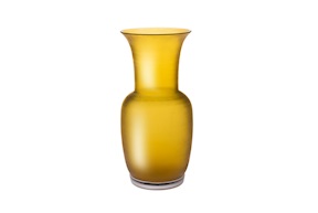 Vase Satin Murano glass yellow Venini