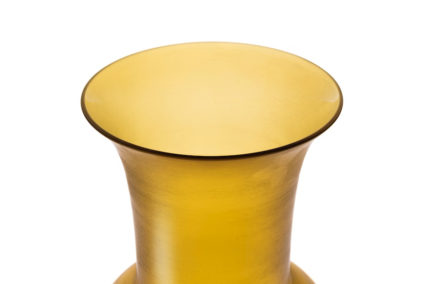 Vase Satin Murano glass yellow Venini