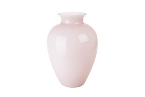 Vase Labuan Murano glass pink and milk white Venini