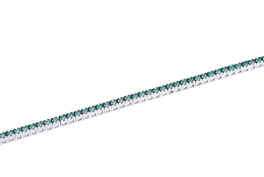 Tennis Bracelet gold 750‰ emeralds ct. 0.90 Davite & Delucchi