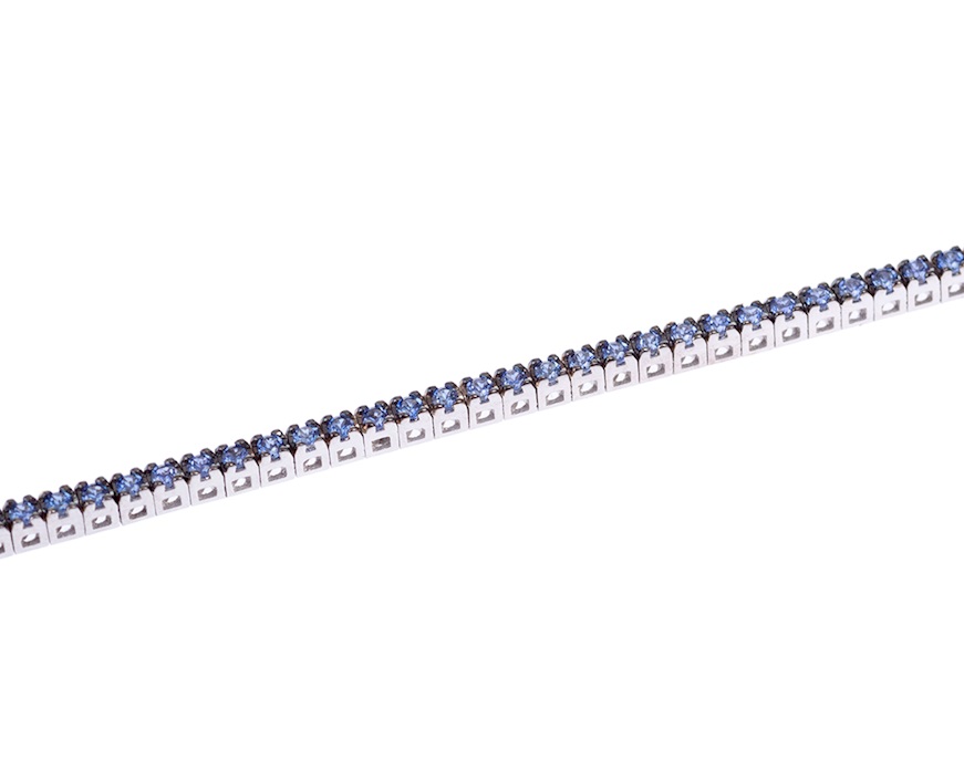 Tennis bracelet gold 750‰ sapphires ct. 1.10 Davite & Delucchi