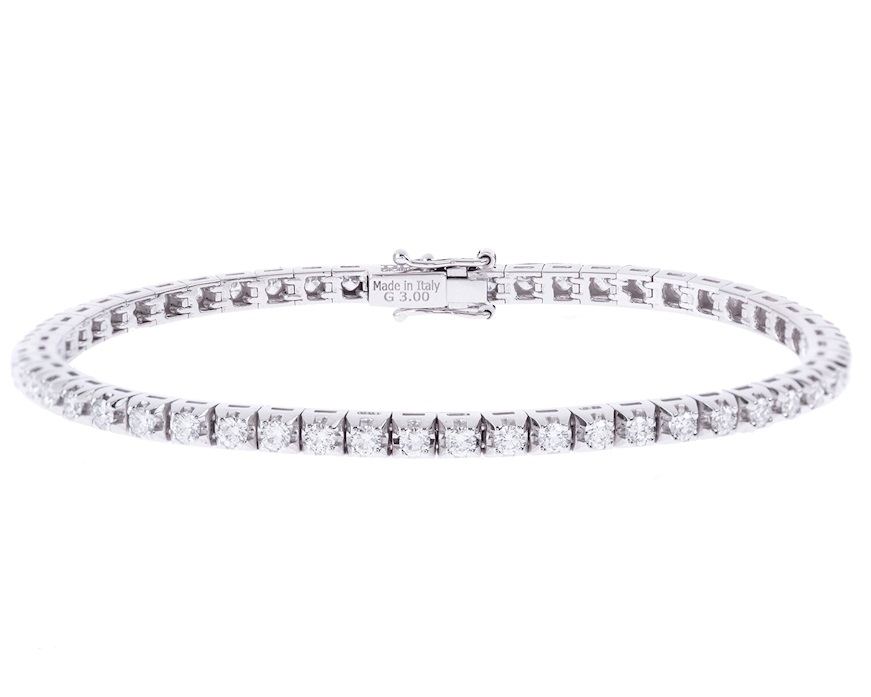 Bracciale tennis oro 750‰ e diamanti ct. 3.00 Davite & Delucchi