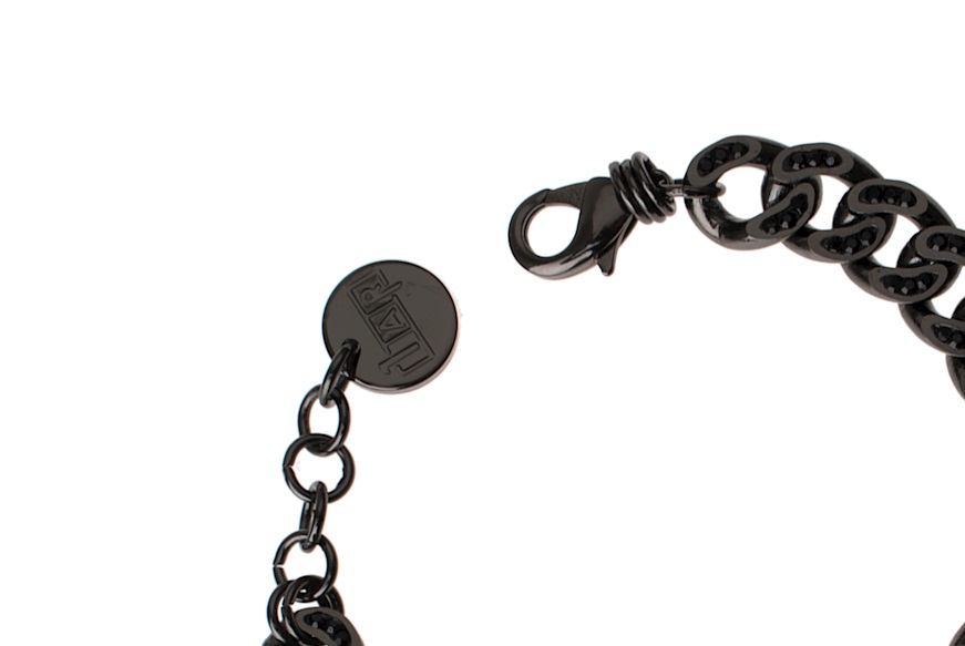 Bracelet with groumette mesh and black zircons Unoaerre